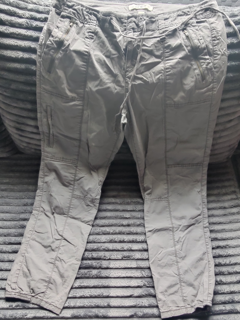 LOFT Light Gray Cargo Capris